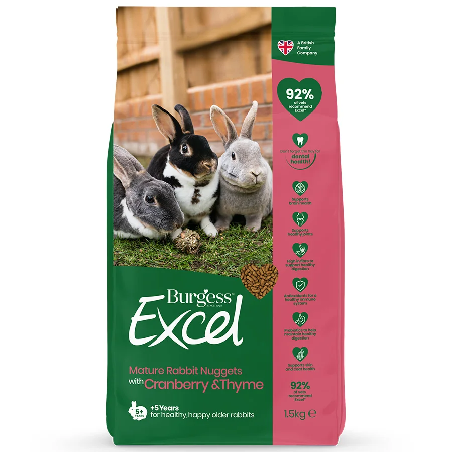 World-Class Burgess Excel Mature Rabbit Nuggets 1.5kg Pure