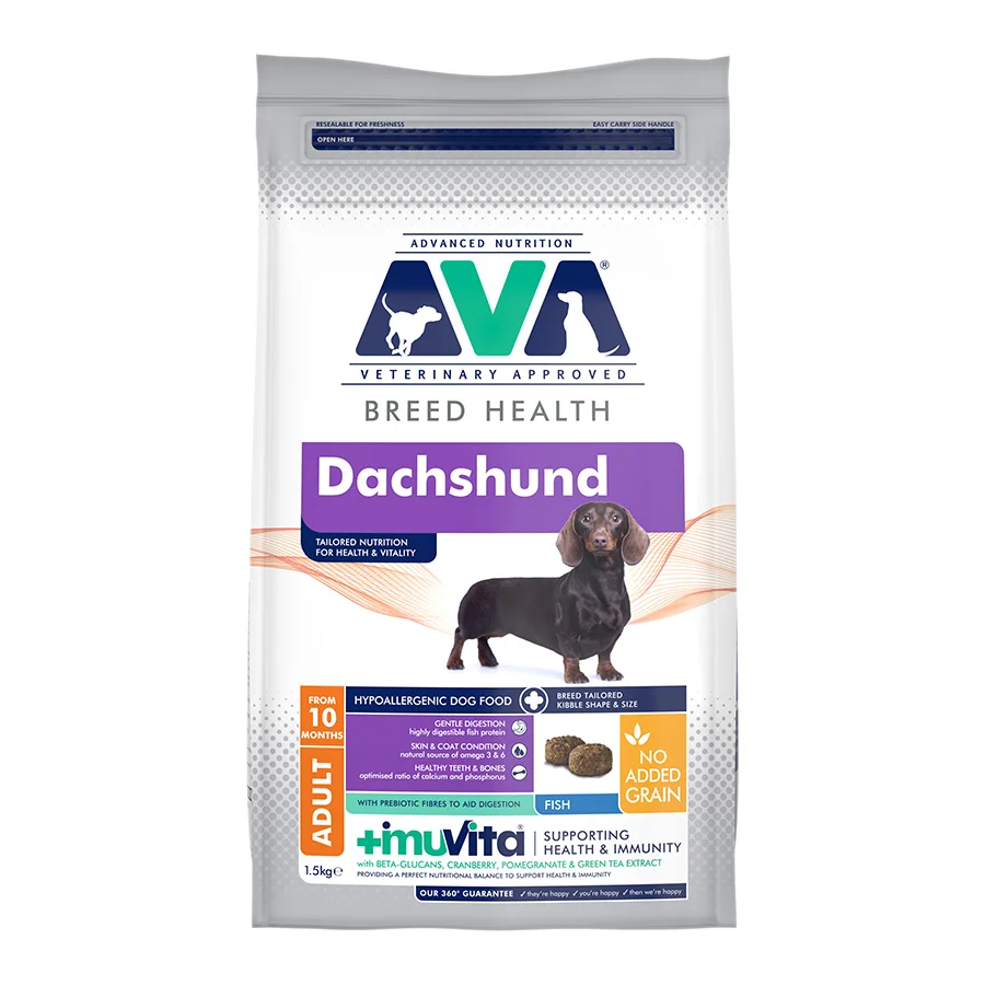 Selected AVA Breed Health Dachshund Adult Dry Dog Food 1.5kg Authentic