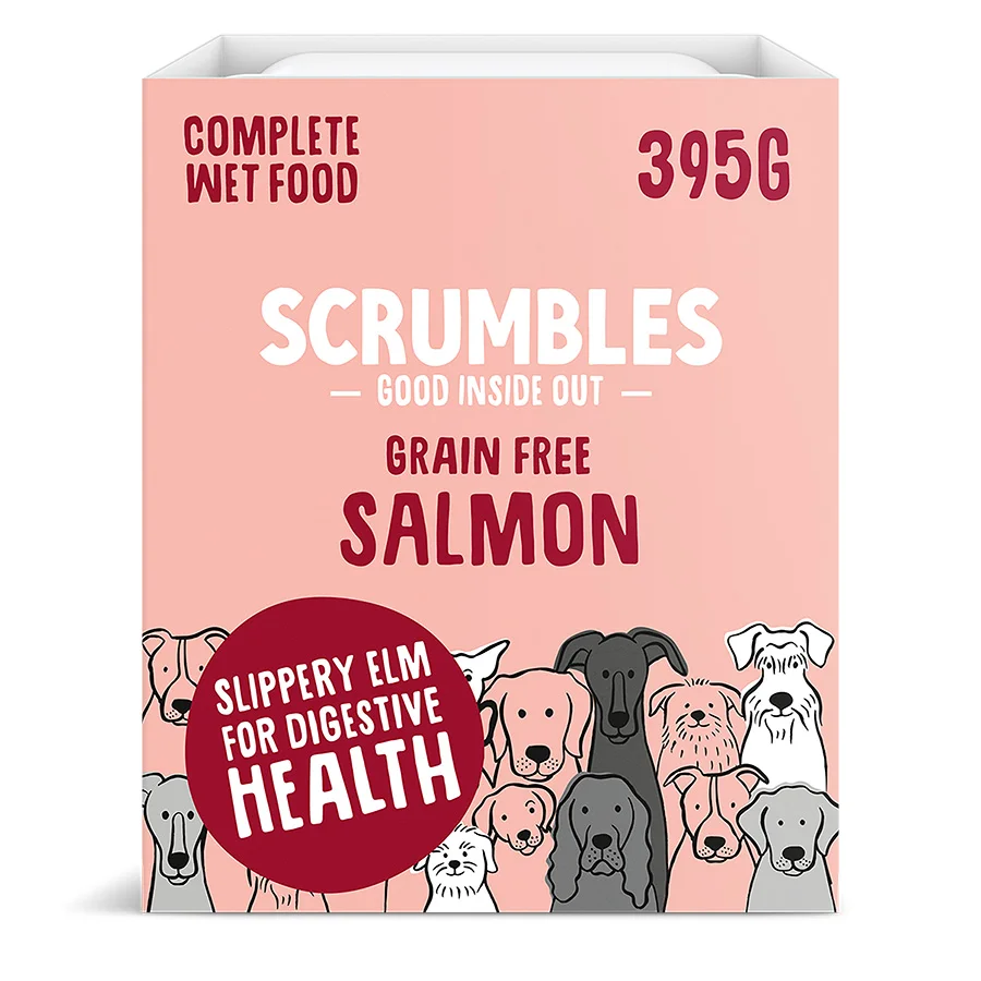Fine Crafted Scrumbles Complete Grain Wet Dog Food Salmon 7x395g Environmentally Friendly