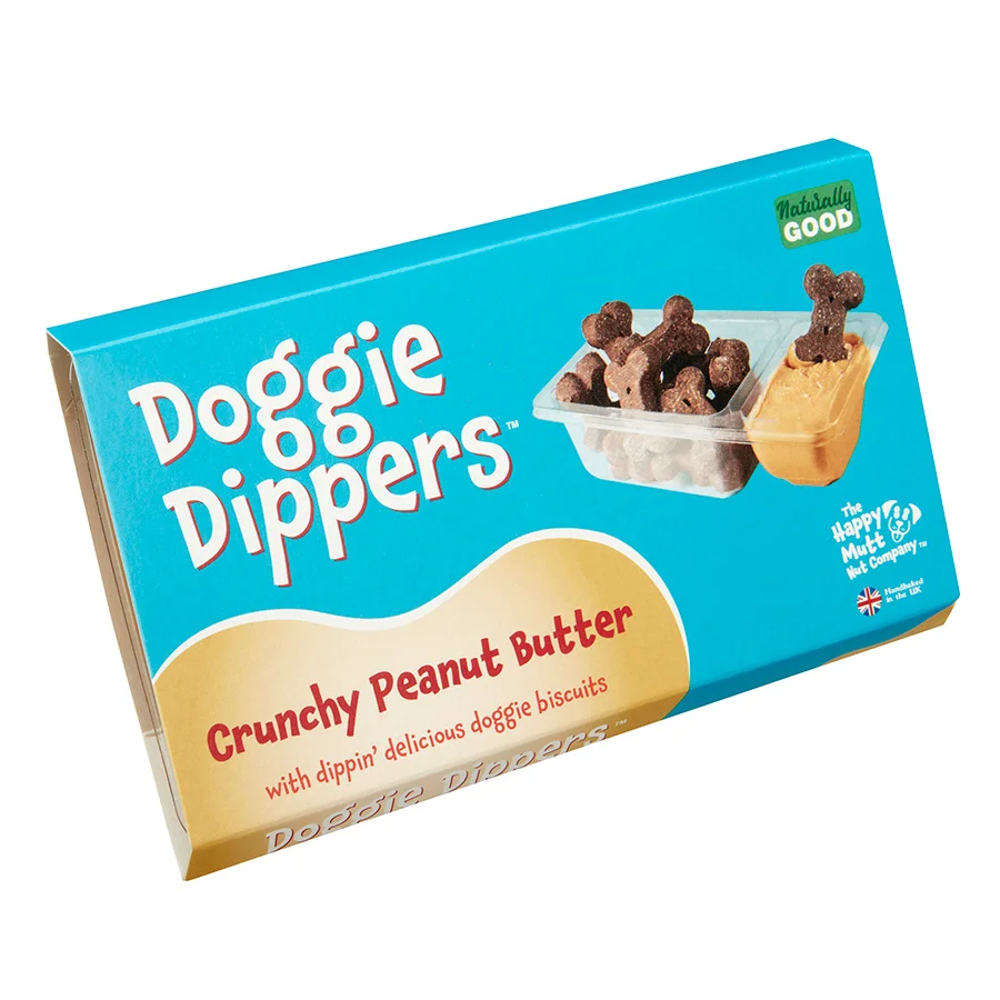 Organic Doggie Dippers with Crunchy Peanut Butter Dog Treats 100g Selected