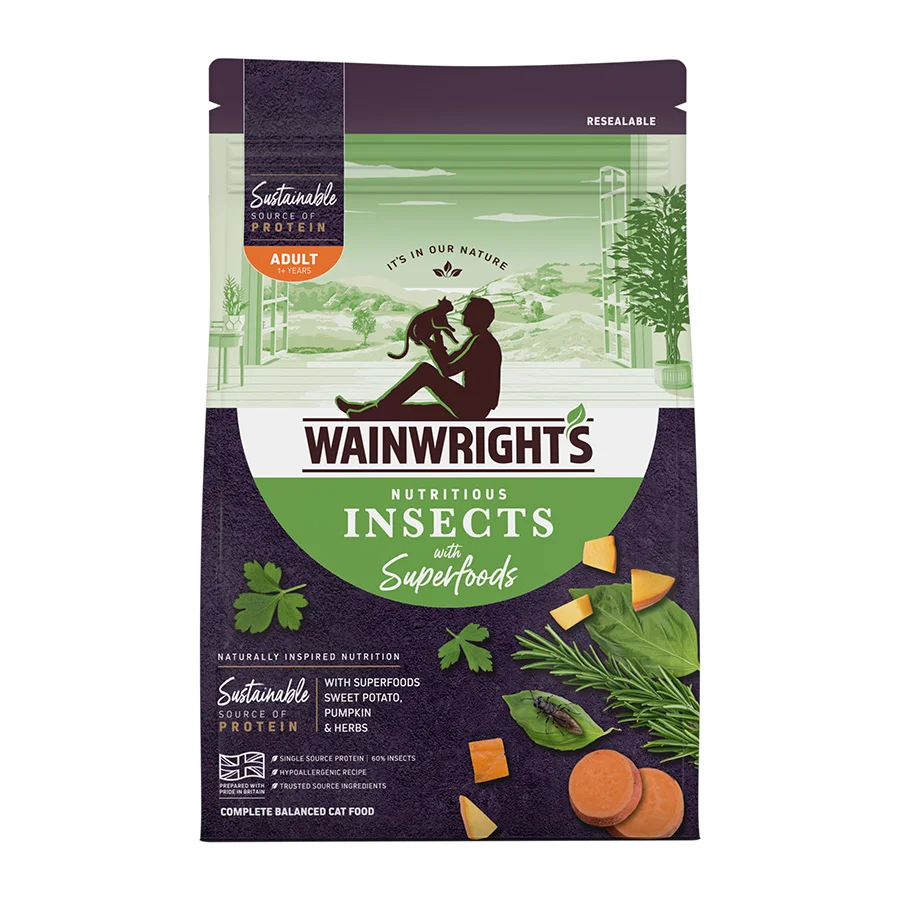 Expertly Made Wainwright x27 s Dry Adult Cat Food Insects With Superfoods 1.5kg Top-Quality