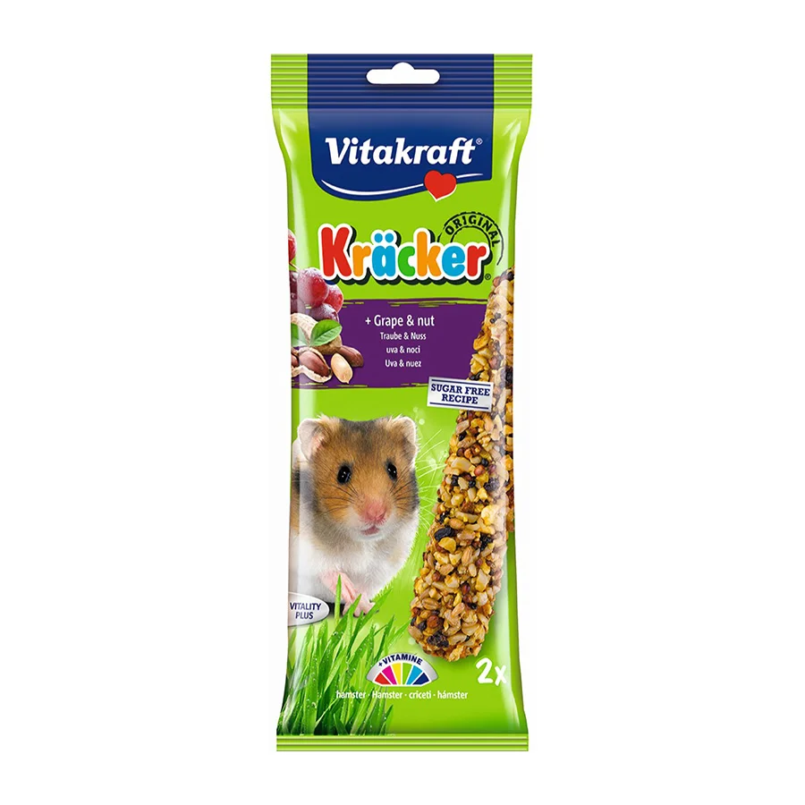 Crafted Vitakraft Kracker Sticks Hamster Treat Grape Nut x2 66g Artisan