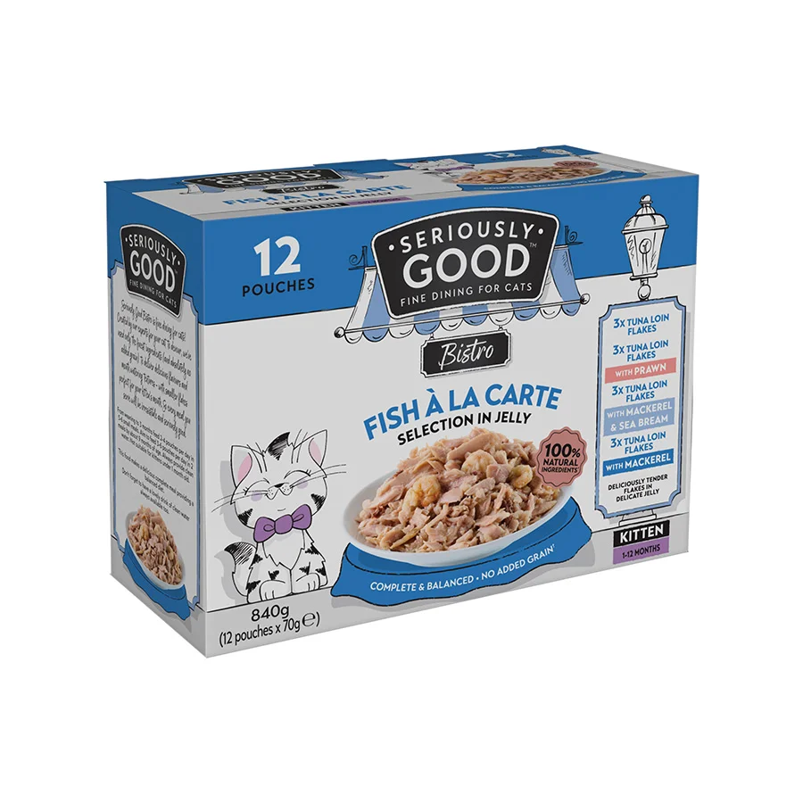 Elite Seriously Good Wet Kitten Food Fish In Jelly 12x70g Efficient