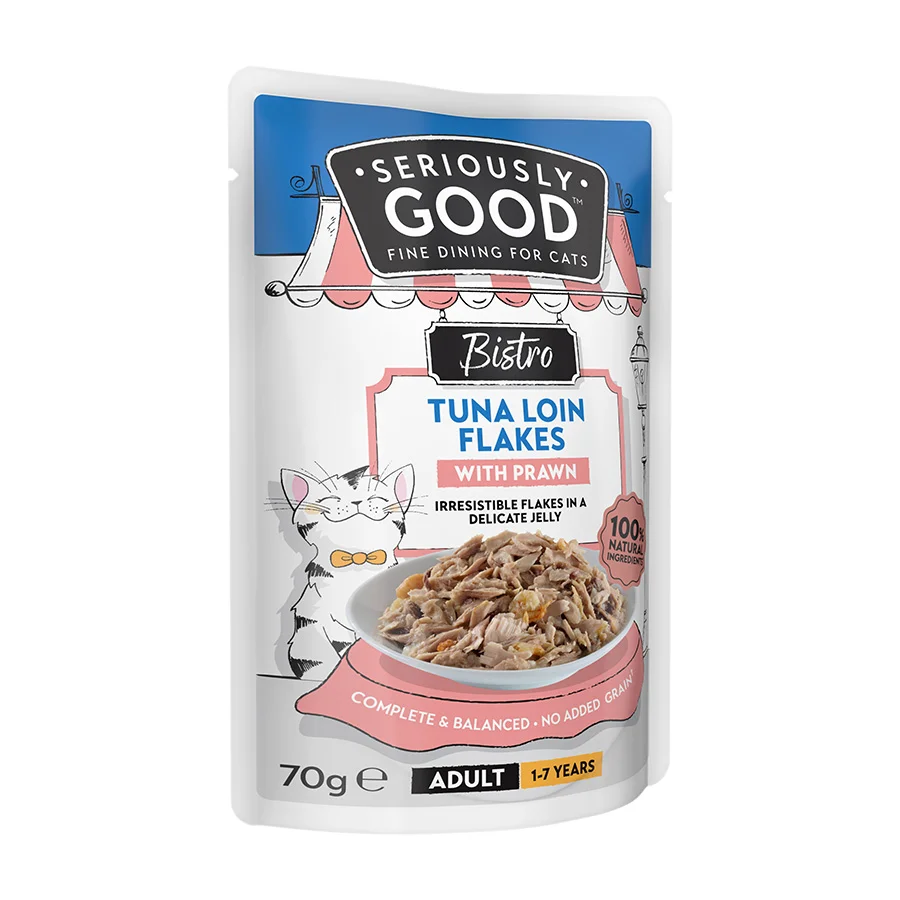 Functional Seriously Good Wet Adult Cat Food Tuna Loin with Prawn In Jelly 70g Comfortable