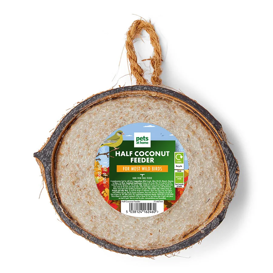 First-Class Pets at Home Wild Bird Half Coconut Feeder 160g Secure