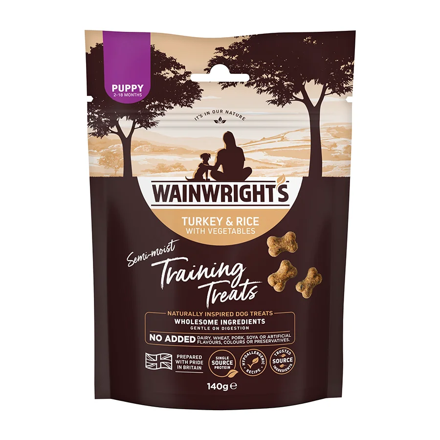 Secure Wainwright x27 s Puppy Training Treats Turkey Rice With Veg 140g Effective
