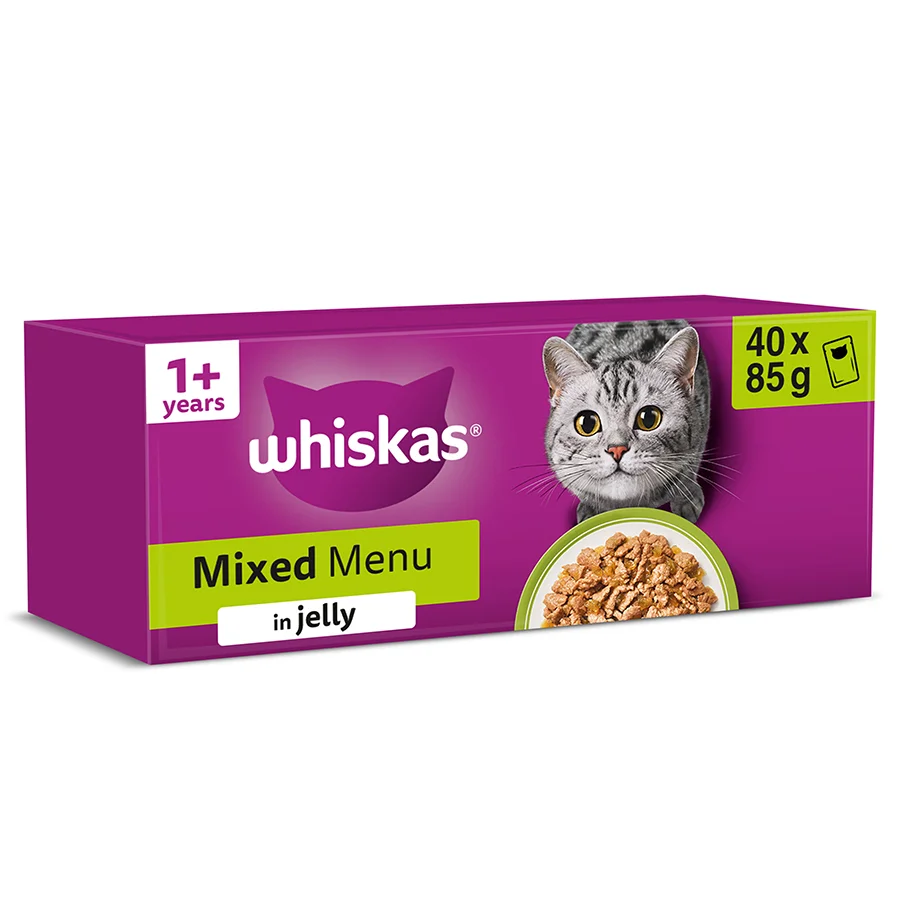 Comfortable Whiskas 1 Adult Wet Cat Food Mixed Menu In Jelly 40x85g Reliable