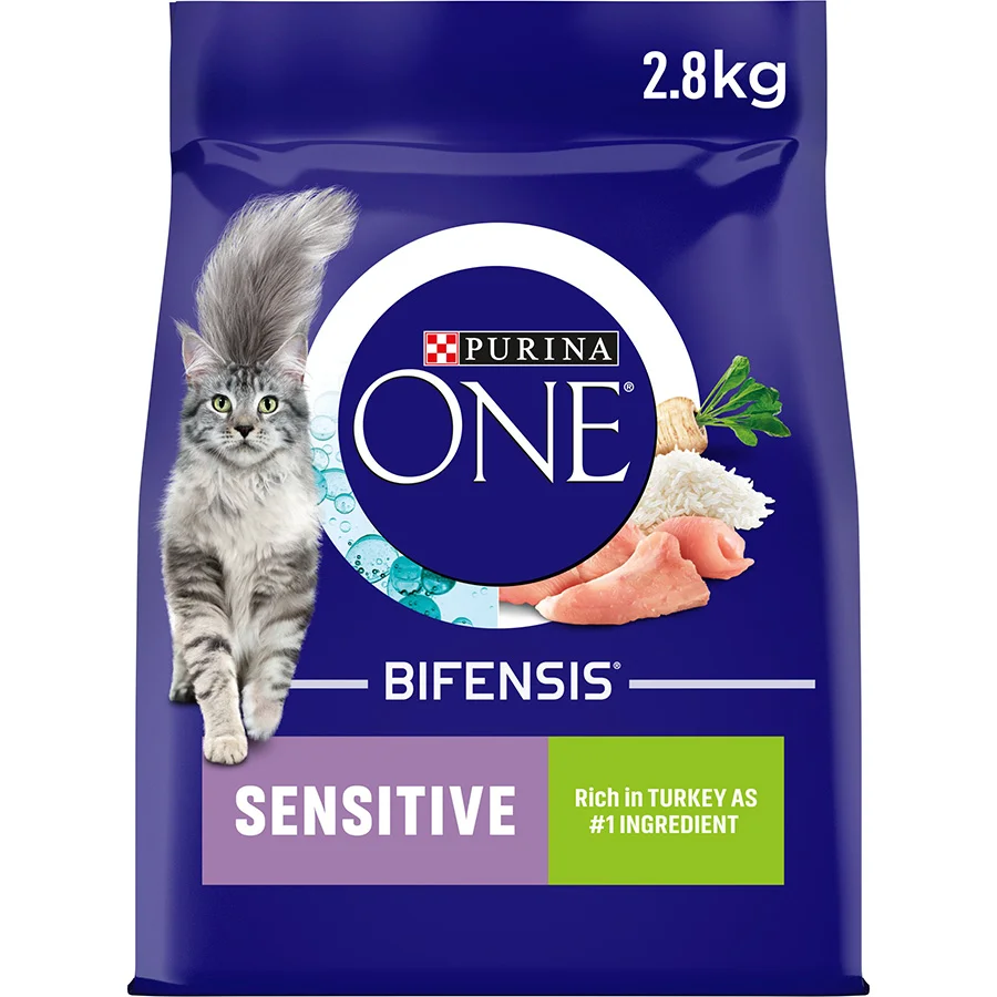 Effective Purina ONE Sensitive Adult Dry Cat Food with Turkey 2.8kg Superior