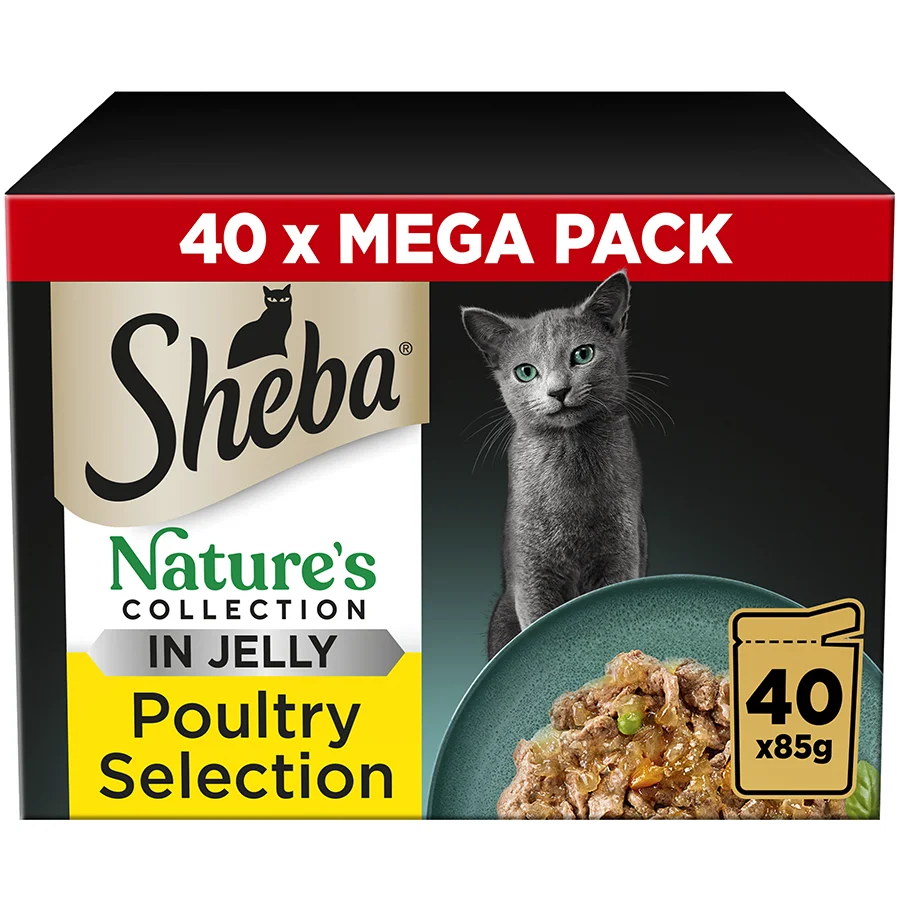 Casual Sheba Natures Collection Adult Wet Cat Food Poultry In Jelly 40x85g Original