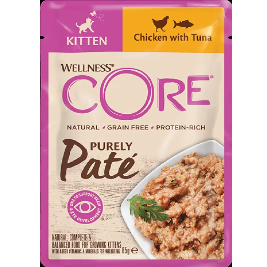 Organic Wellness Core Purely Pate Wet Kitten Food Chicken with Tuna 85g Healthy