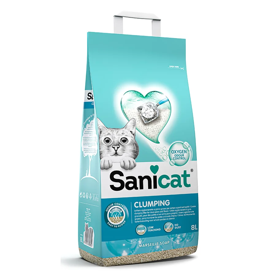Modern Sanicat Marseille Soap Scented Clumping Cat Litter 8L Powerful