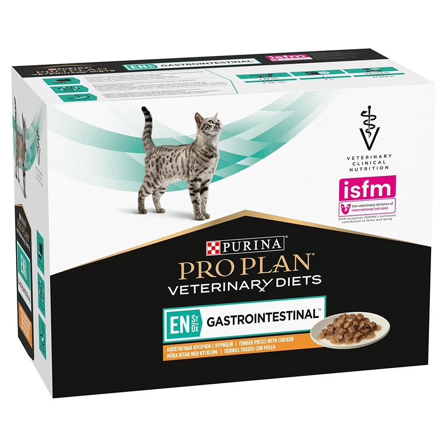 Dependable Pro Plan Vet Diet EN Gastrointestinal Adult Wet Cat Food Chicken 10x85g Selected