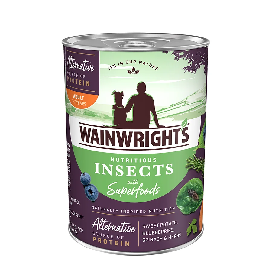 Optimized Wainwright x27 s Nutritious Insects with Superfoods Wet Adult Dog Food 395g Tin High-Grade