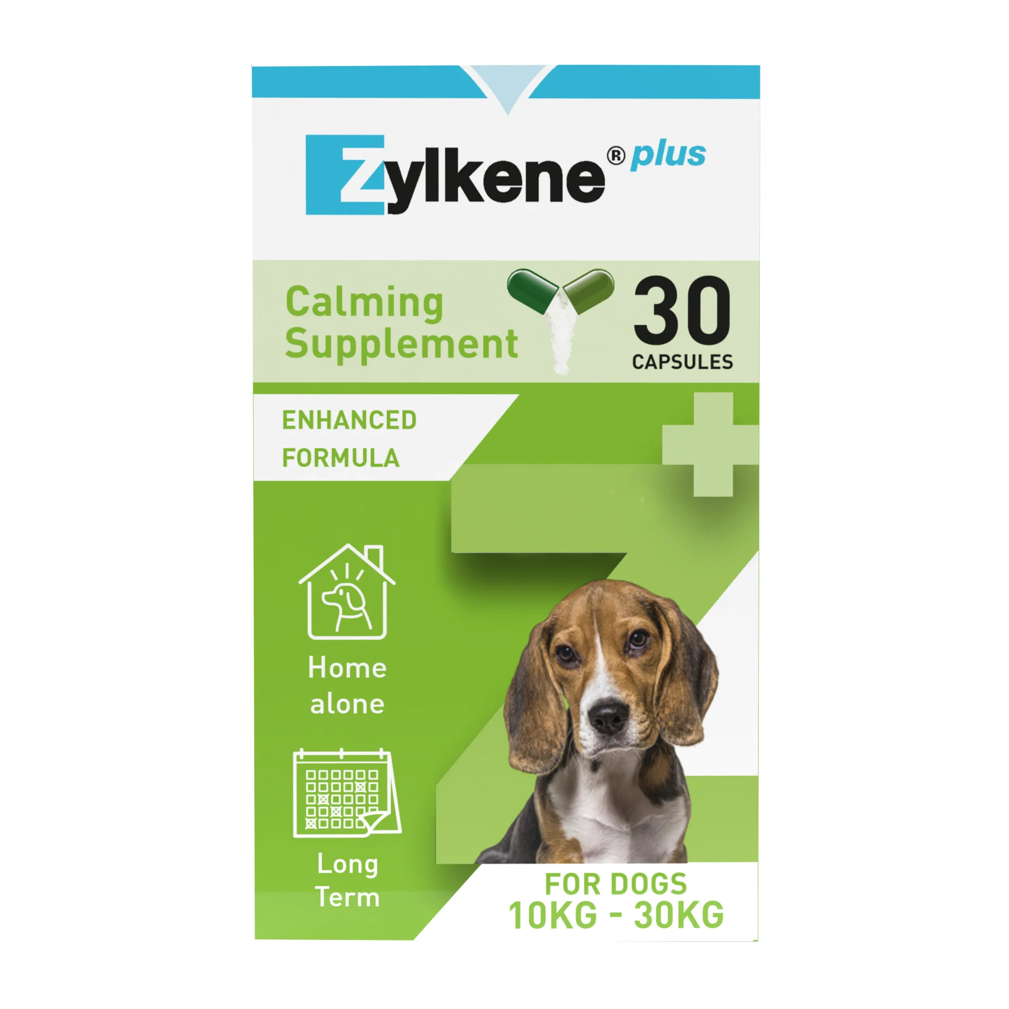 Lightweight Zylkene Plus Calming Supplement For Medium Dogs 10-30kg 30 Capsules High-End