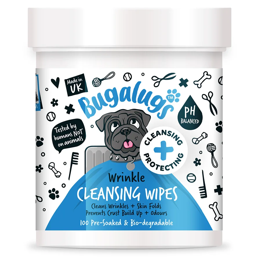 Premium Bugalugs Wrinkle Dog Cat Wipes 100 Pack Expertly Made