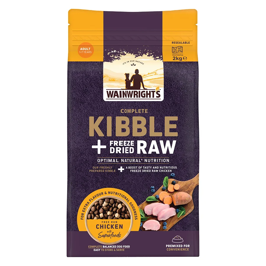 Authentic Wainwright x27 s Complete Kibble ze Dried Raw Dry Adult Dog Food Chicken 2kg Pure