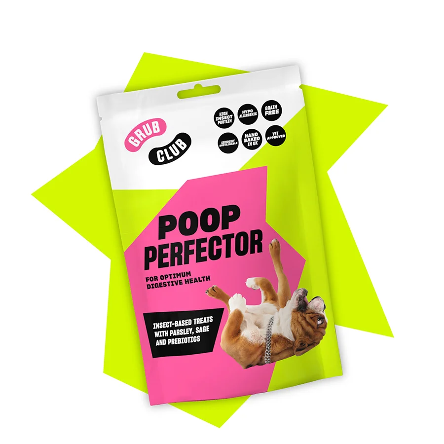 Organic Grub Club Poop or Insect-Based Dog Treats with Prebiotics 100g Lightweight