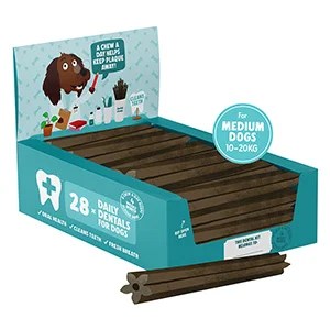 Fine Denzel x27 s Daily Dentals Medium Dog Treats Chicken Peppermint 28 Pack Effective