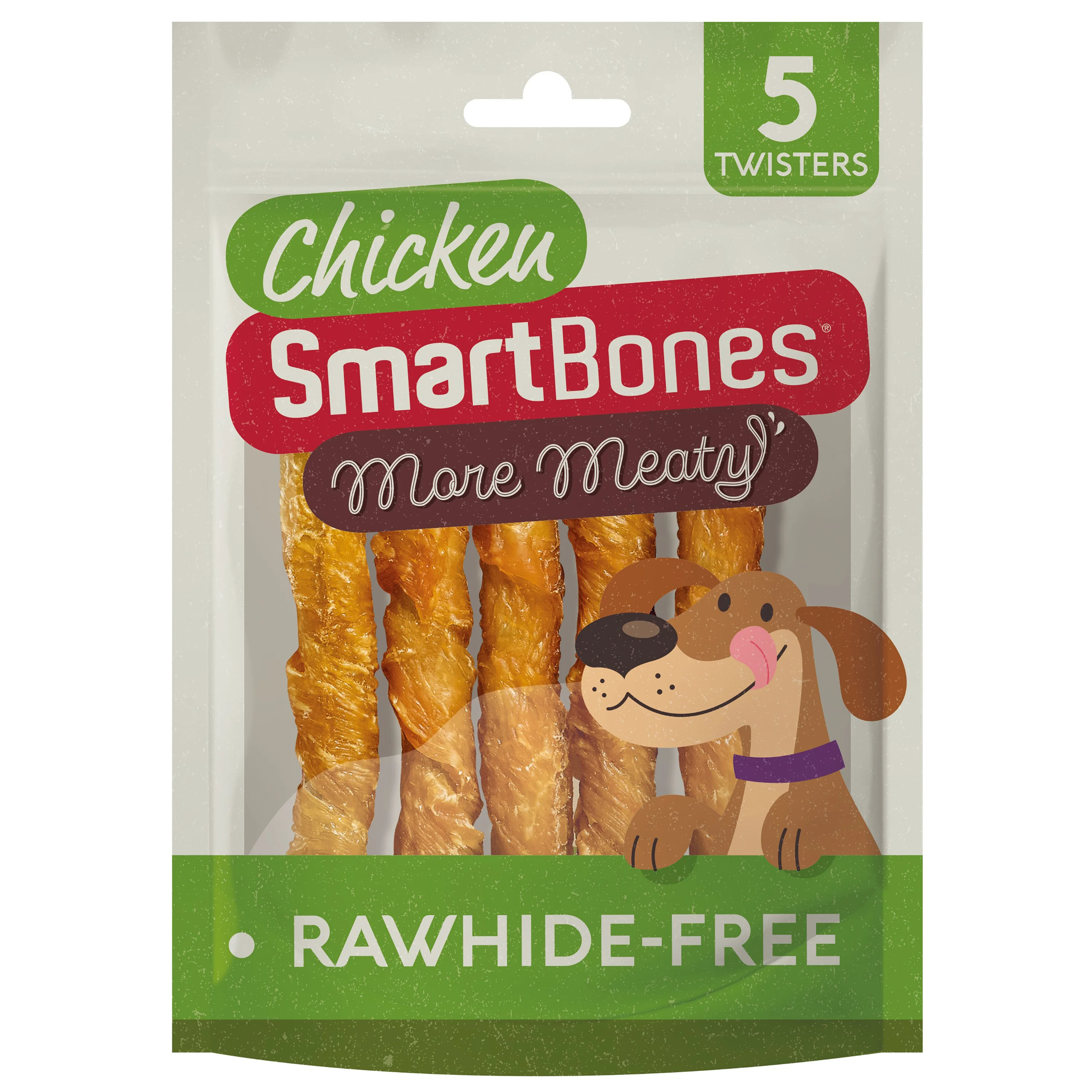 Healthy SmartBones More Meaty Rawhide Chicken Twisters Dog Treats 75g 5 Pack Next-Generation