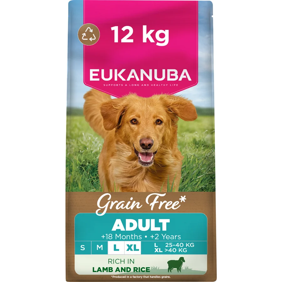 First-Class Eukanuba Grain Large Breed Dry Adult Dog Food Lamb 12kg High-End