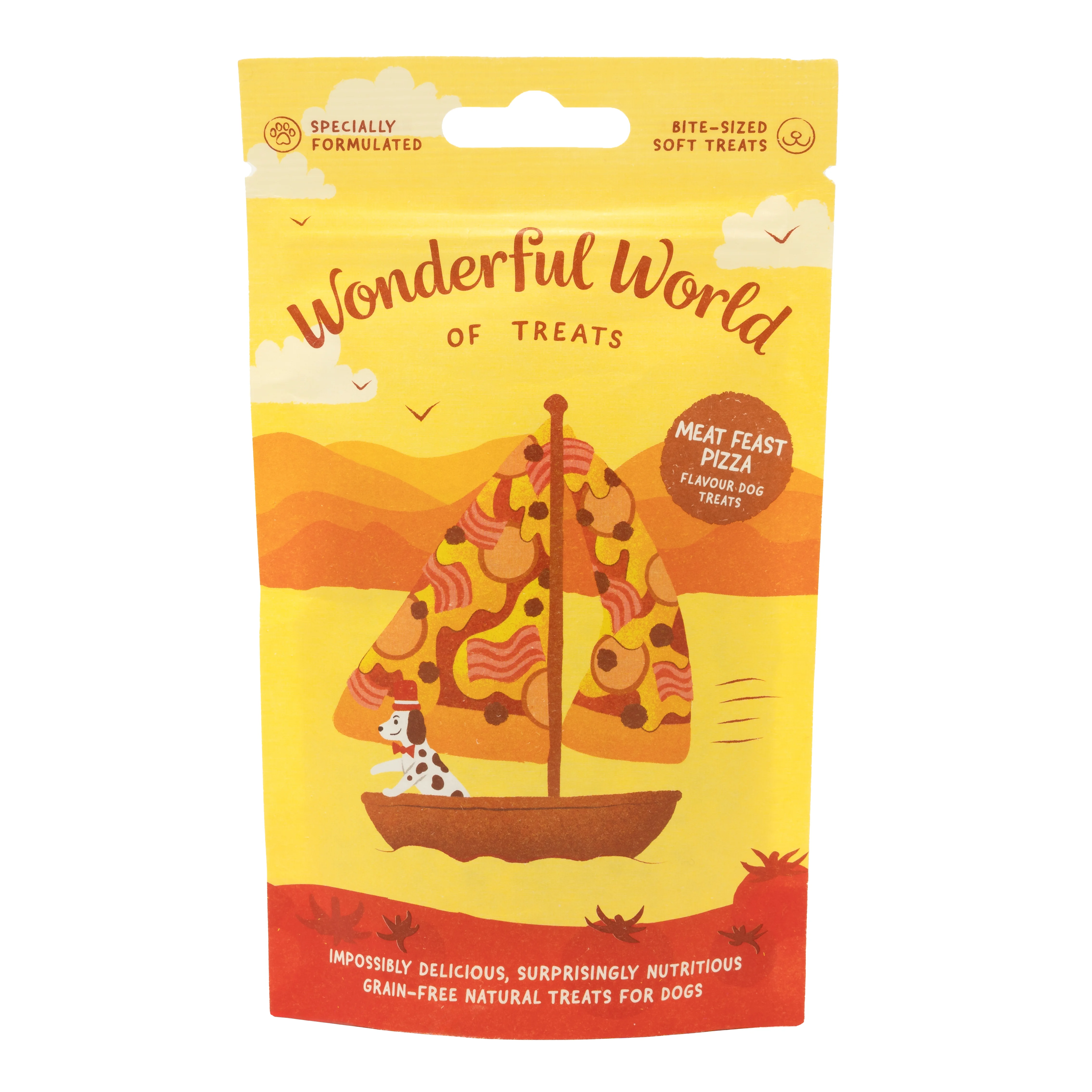Advanced Wonderful World of Treats Meat Feast Pizza Dog Training Treats 50g Natural