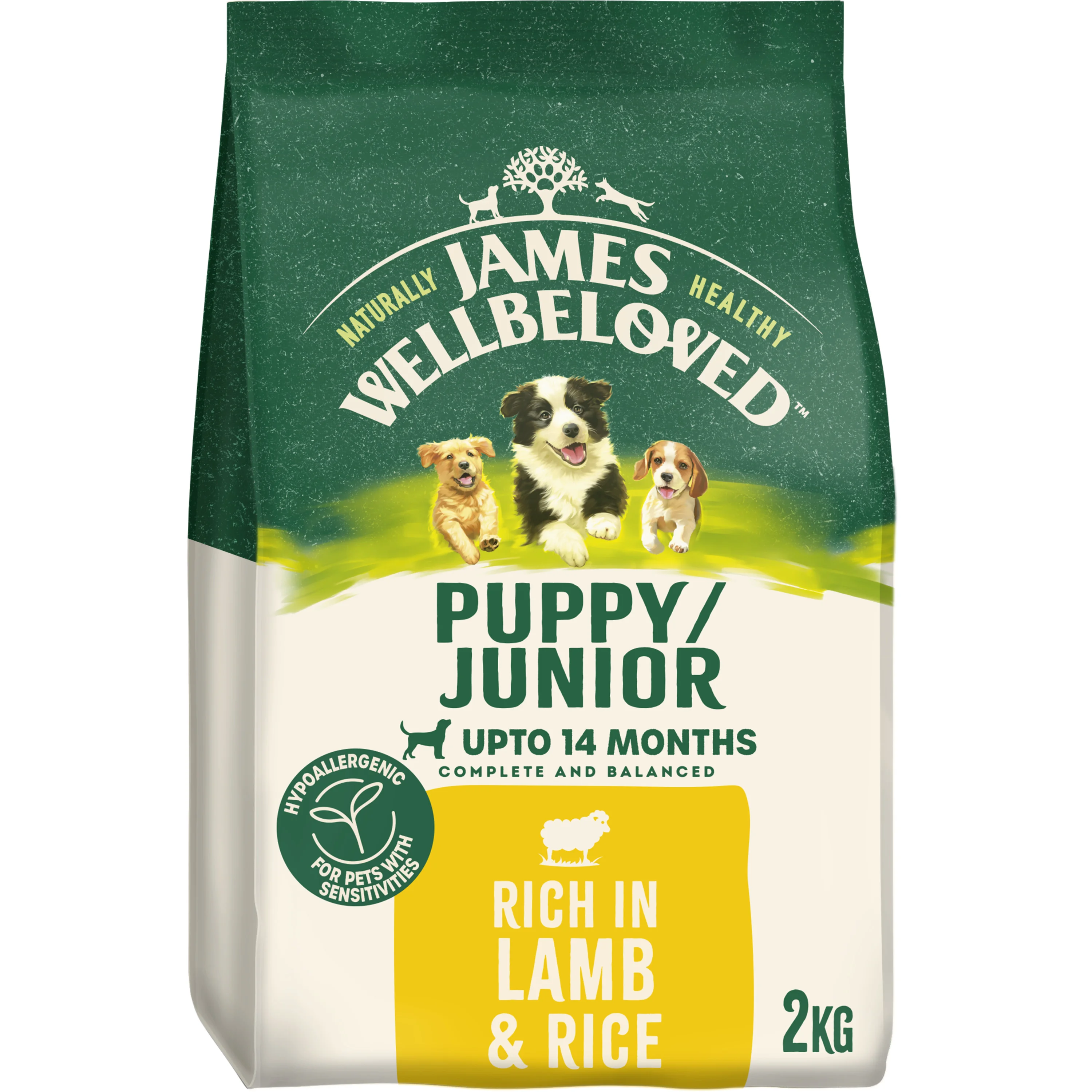 Original Design James Wellbeloved Puppy Junior Dry Dog Food Lamb Rice 2kg High-End