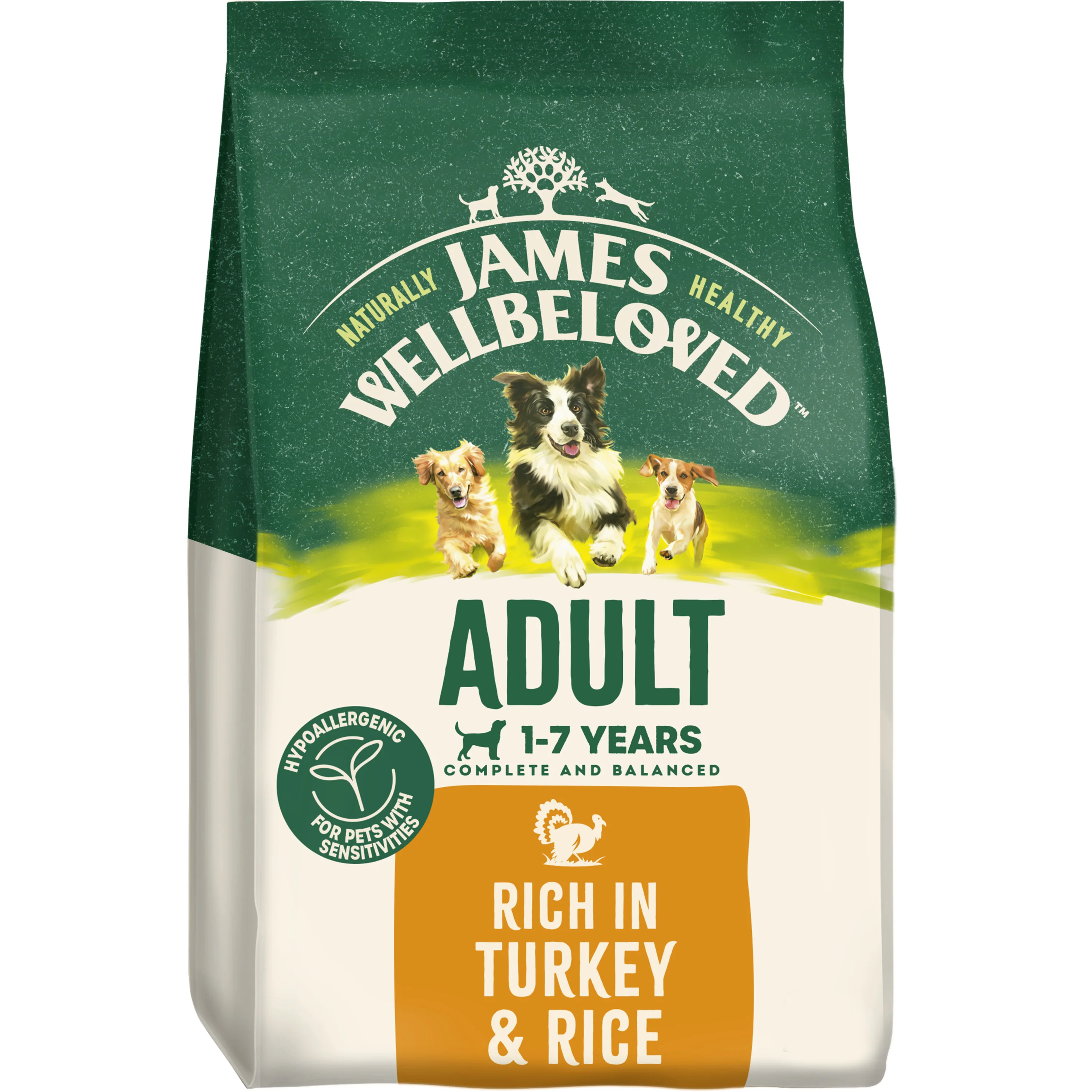 Soft James Wellbeloved Adult Dry Dog Food Turkey Rice Fine